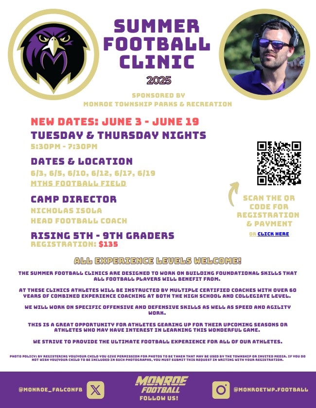 2025 FOOTBALL CLINIC UPDATED TIME