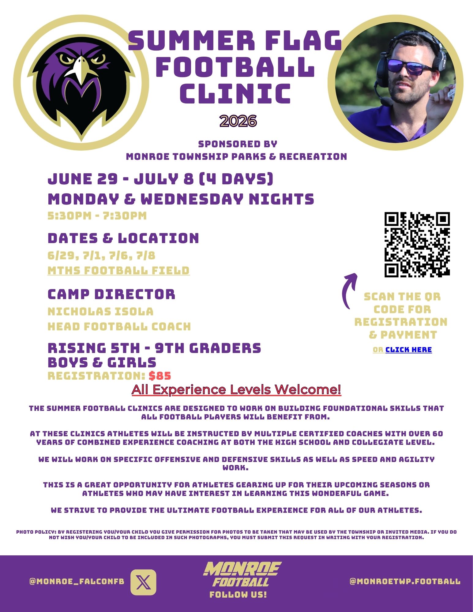 2025 FOOTBALL CLINIC UPDATED TIME
