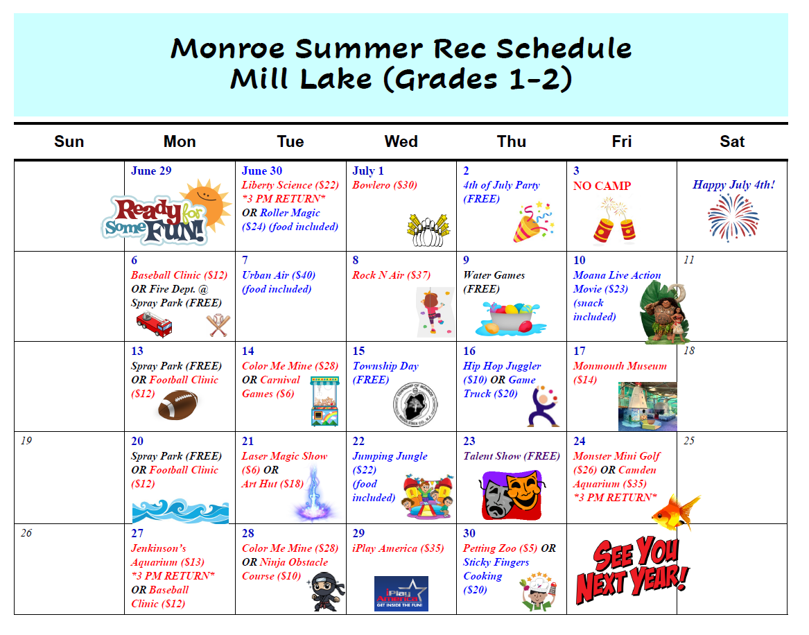 MILL LAKE GRADES 1 2 TRIPS 2026